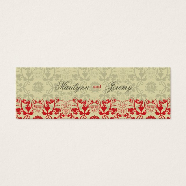Damask Swirls Snöre Spice Anpassningsbar Tack Gift Litet Visitkort (Framsidan)