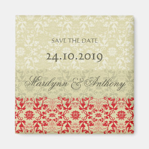 Damask Swirls Snöre Spice Spara datum magneter