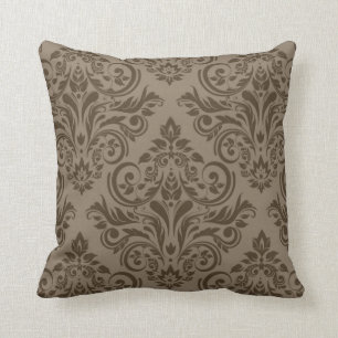 Damask - taupebrun kudde