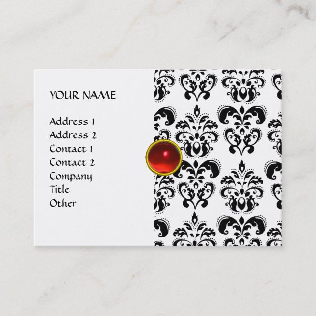 DAMASK THREEGEM VISITKORT (Framsida)