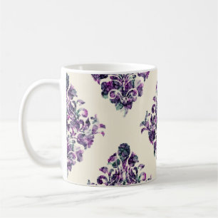 Damask Triangles: Vintage Abstrakt Luxury. Kaffemugg