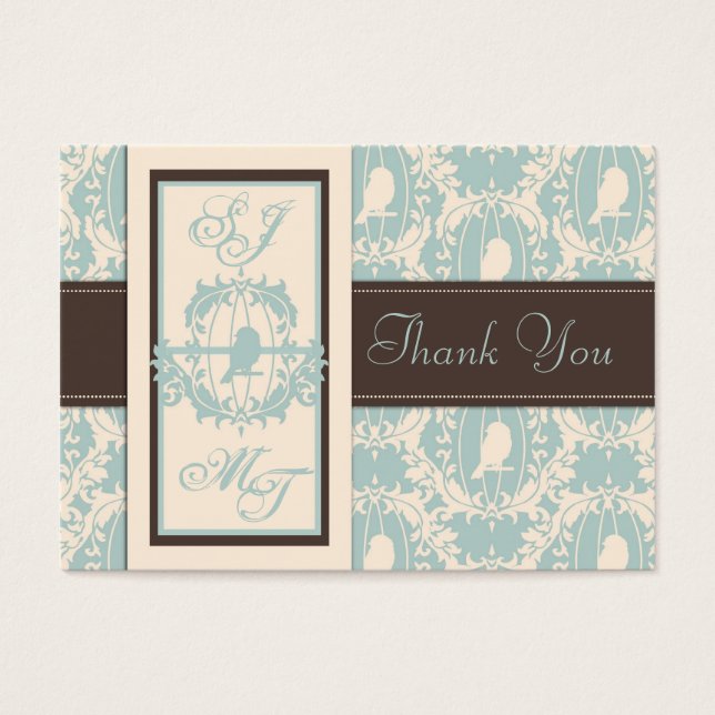 Damask Tweets TY Notecard Visitkort (Framsidan)