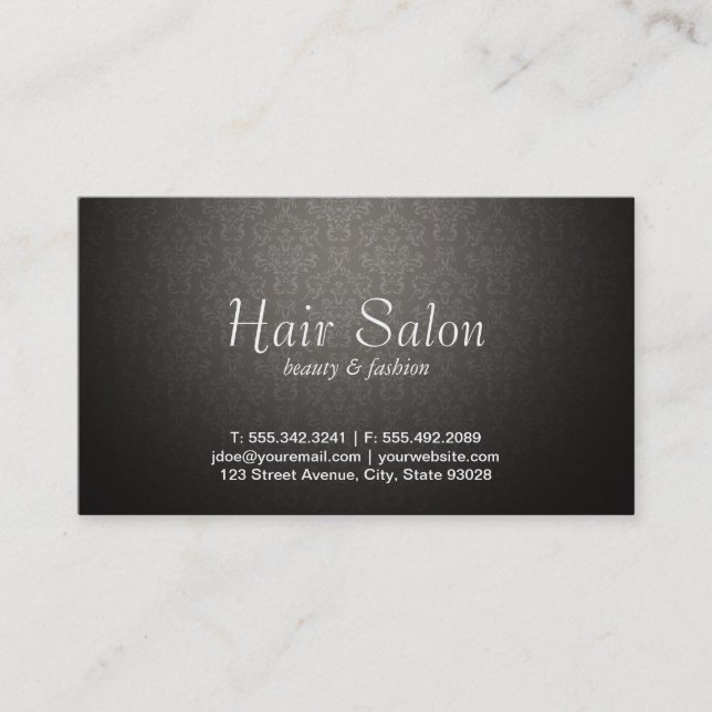 Damask Vignette Möte Tidsbeställning Kort (Framsida)