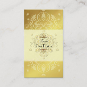 Damask Visitingkort guld ton i ton Visitkort