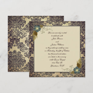 Damask Wedding Inbjudningar