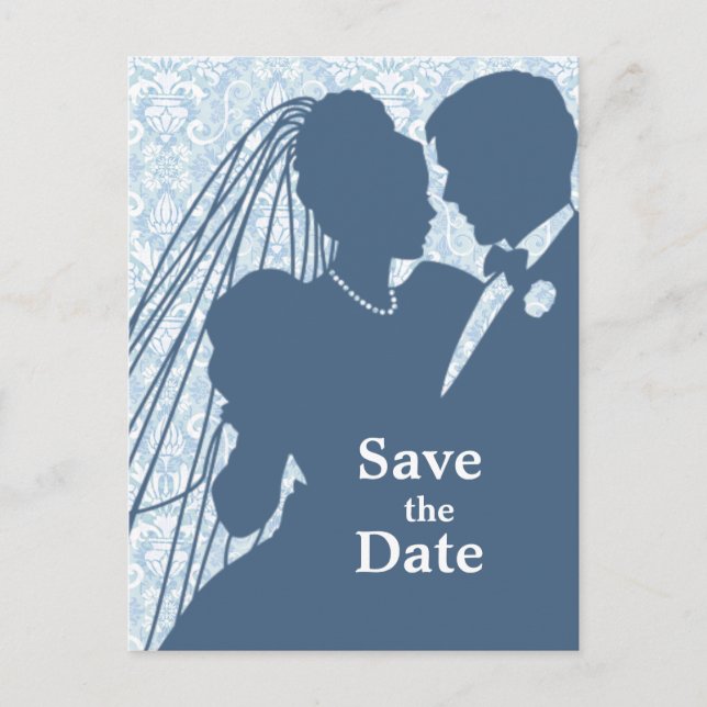 Damask Wedding par STD-vykort Meddelande Vykort (Framsida)