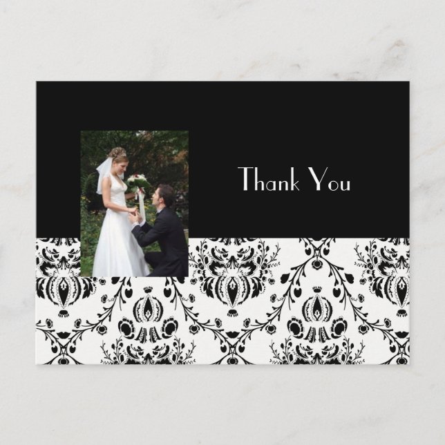 DAMASK WEDDING PHOTO TACK VYKORT (Framsida)