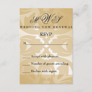 Damask Wedding Vow Renewal OSA kort