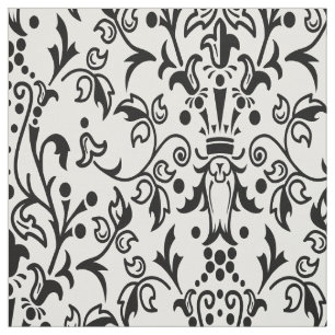 Damask White & Black Tyg