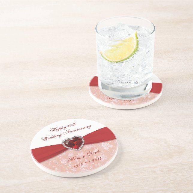 Damaskens 40-årsdag Bröllop Underlägg (Sidan)