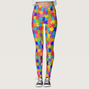 Damasker för biet för Autismmedvetenhetpussel Leggings