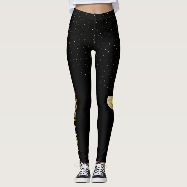 Damasker för champagne för popFizzfinka Leggings (Framsida)