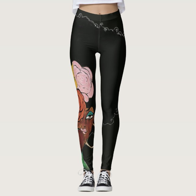Damasker för CocoCouturesvart Leggings (Framsida)