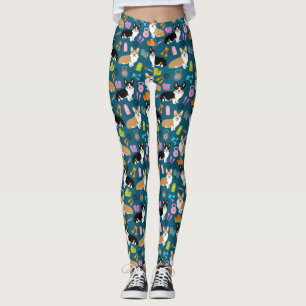 Damasker för Corgigenomkörarekondition - blått Leggings