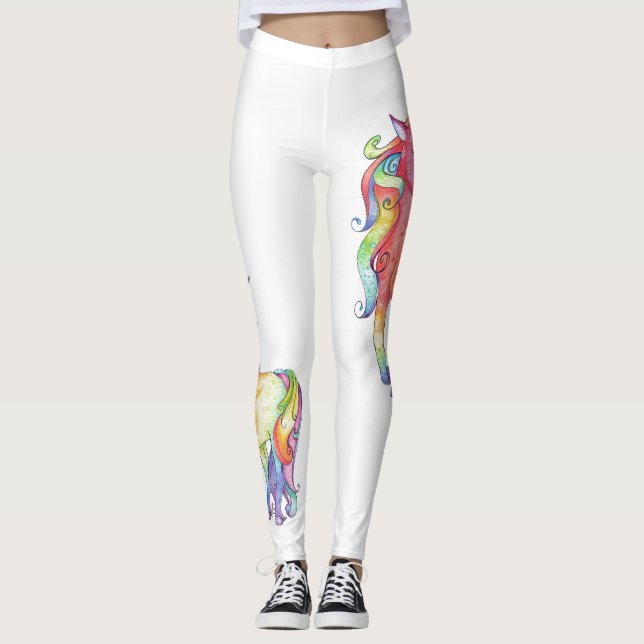 Damasker för damregnbågeUnicorn Leggings (Framsida)