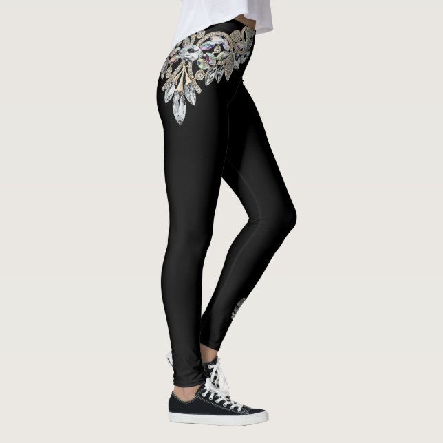 Damasker för diamanthalsbandtryck leggings (Höger)