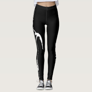 Damasker för för Pole danssvart & vit med Leggings