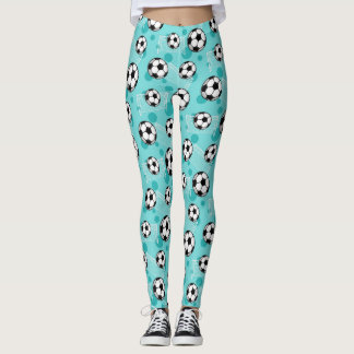 Damasker för fotbollboll- och målkrickamönster leggings