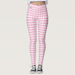 Damasker för Gingham för SERESHKI-SAMLING rosa Leggings