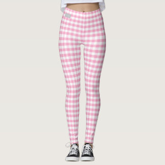 Damasker för Gingham för SERESHKI-SAMLING rosa Leggings