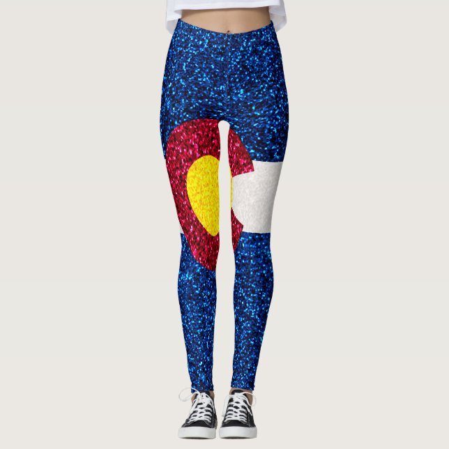 Damasker för glitterColorado flagga Leggings (Framsida)