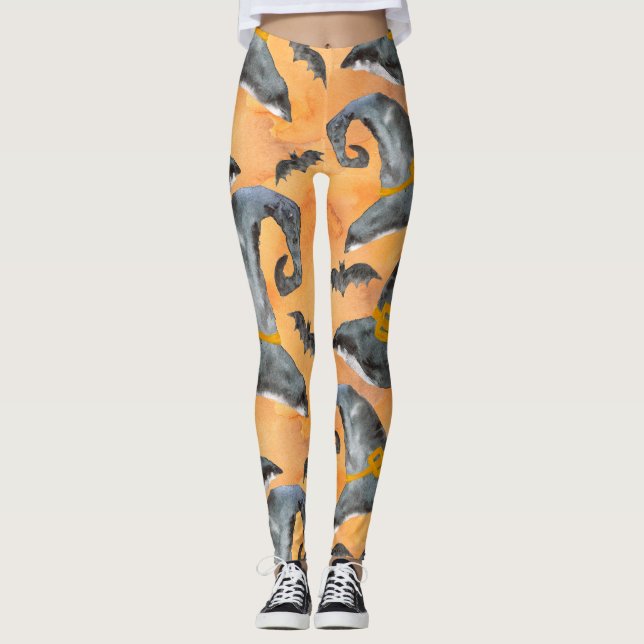 Damasker för Halloween häxahatt Leggings (Framsida)