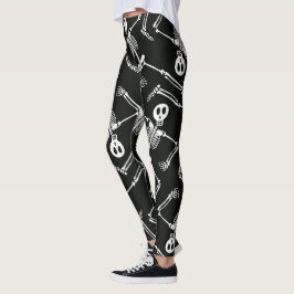 Damasker för Halloween skelett- helgdagmönster Leggings
