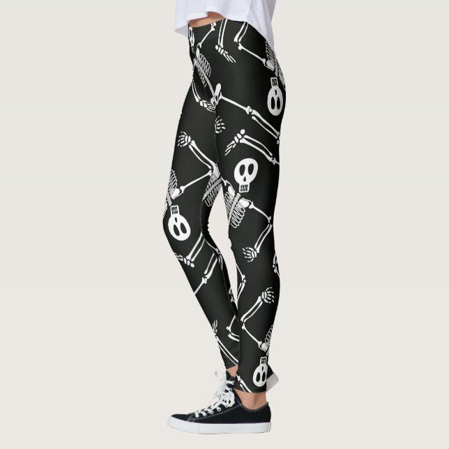 Damasker för Halloween skelett- helgdagmönster Leggings (Vänster)