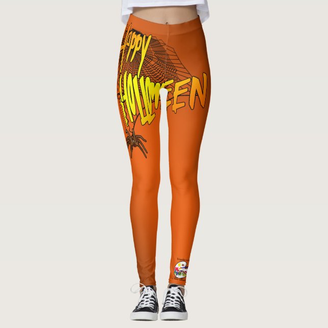 Damasker för häxa för Halloween spökepumpa Leggings (Framsida)