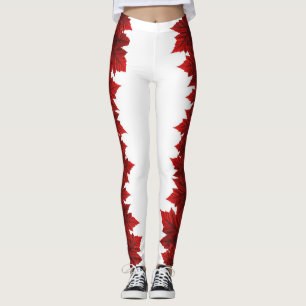 Damasker för höst löv för Kanada lönnlövdamasker Leggings