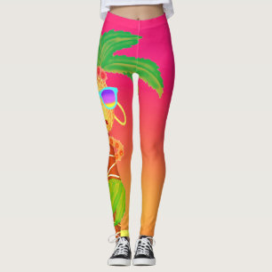 Damasker för Hula handflatan (solnedgångorange) Leggings