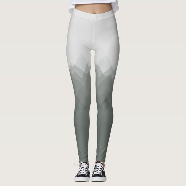Damasker för illustration för vattenfärgbergskog leggings (Framsida)