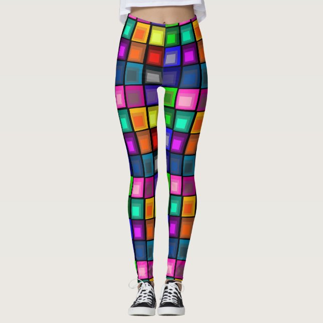 Damasker för Josef Albers färgkvarter Leggings (Framsida)