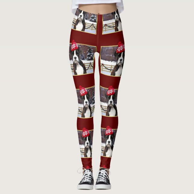 Damasker för julboxarehund leggings (Framsida)