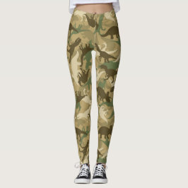 Damasker för kamouflageDinosaurtryck Leggings