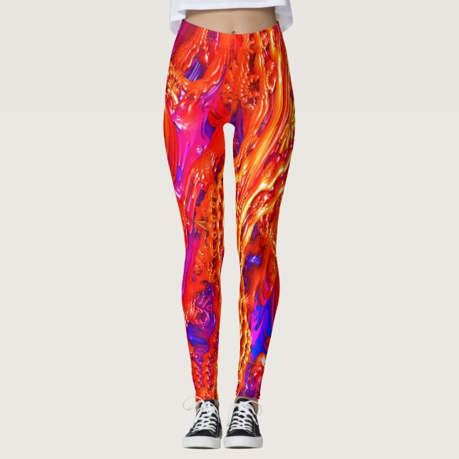 Damasker för konst "för fruktsallad" Fractal! Leggings (Framsida)
