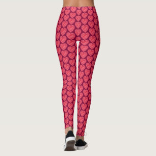 Damasker för konst för Rubyhjärtavattenfärg röd Leggings