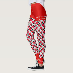 Damasker för lagfotbollboll med fejkar röda kort leggings