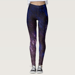Damasker för lavendelblått- och svartabstraktdan leggings