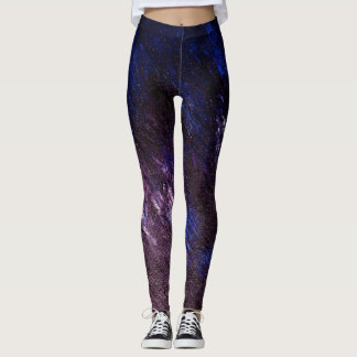Damasker för lavendelblått- och svartabstraktdans leggings