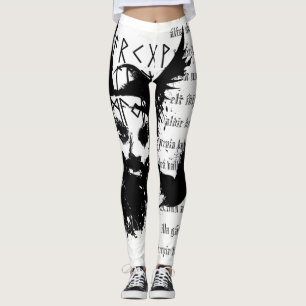Damasker för Odin´s korpsvart berlockvit Leggings