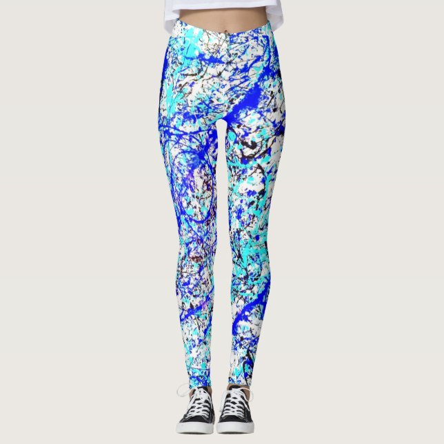 Damasker för Paintballkonditiontryckvåg Leggings (Framsida)
