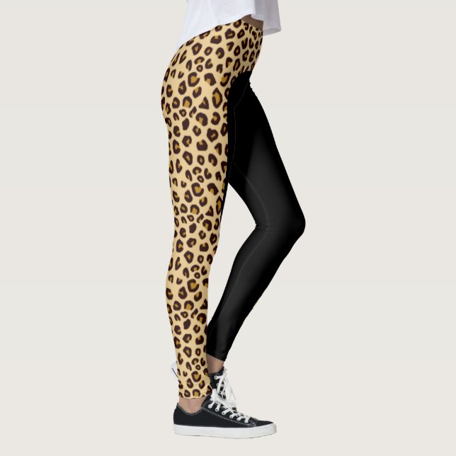 Damasker för rand för Leopardtrycksida Leggings (Höger)
