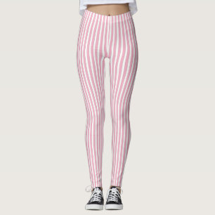 Damasker för rosa- & vitrandmönster leggings