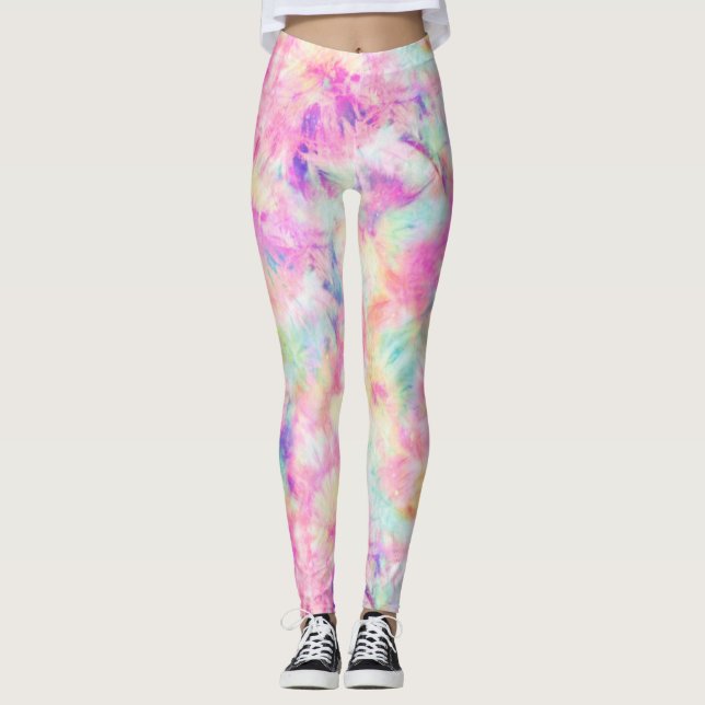 Damasker för Sherbert pastellfärgad Tiefärg Leggings (Framsida)