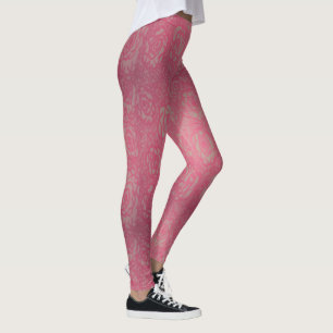 Damasker för shock rosarotryck leggings