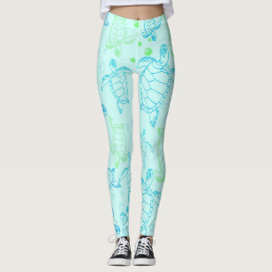 Damasker för sköldpaddablåttvatten leggings