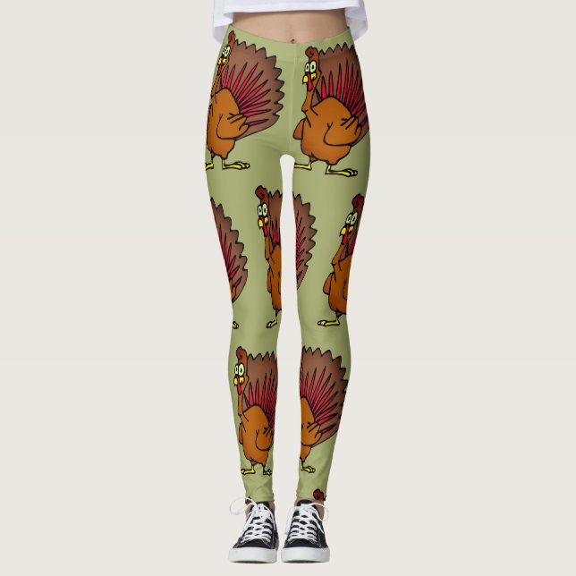 Damasker för skörd för kalkonthanksgivingdag leggings (Framsida)