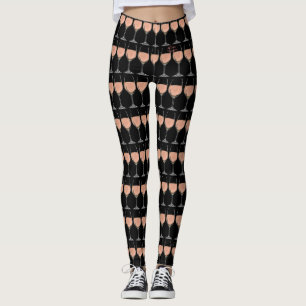 Damasker för spandex för Rosé vinexponeringsgla Leggings