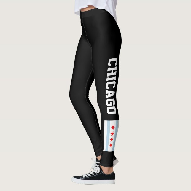 Damasker för sportar för Chicago stadsflagga Leggings (Vänster)